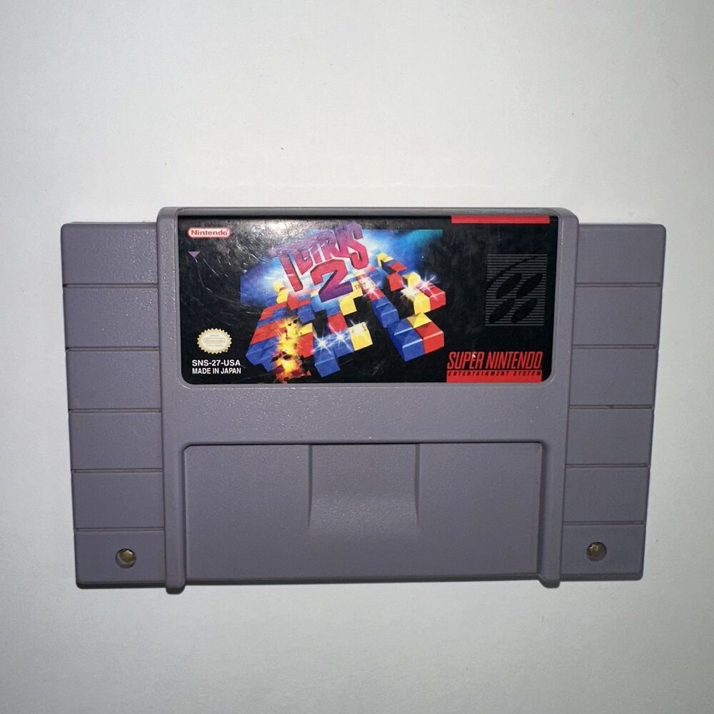 Tetris 2 (SNES, 1994) Tested & Working Super Nintendo Authentic-Cartridge
